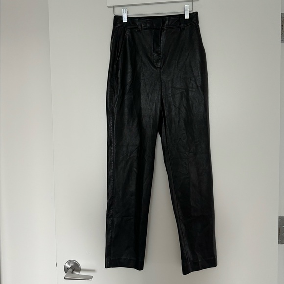 Babaton Vegan Leather Black Pants - Picture 6 of 11